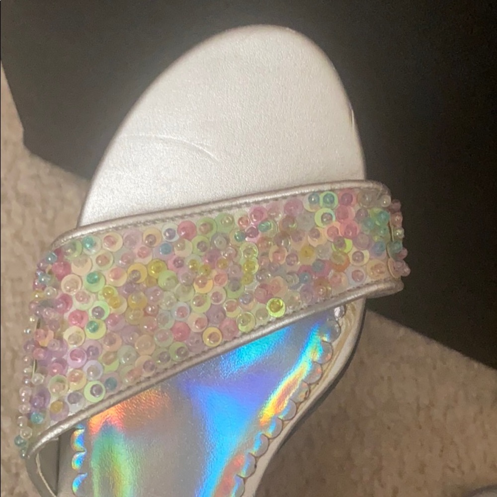 Seventeen colorful sequined heels
